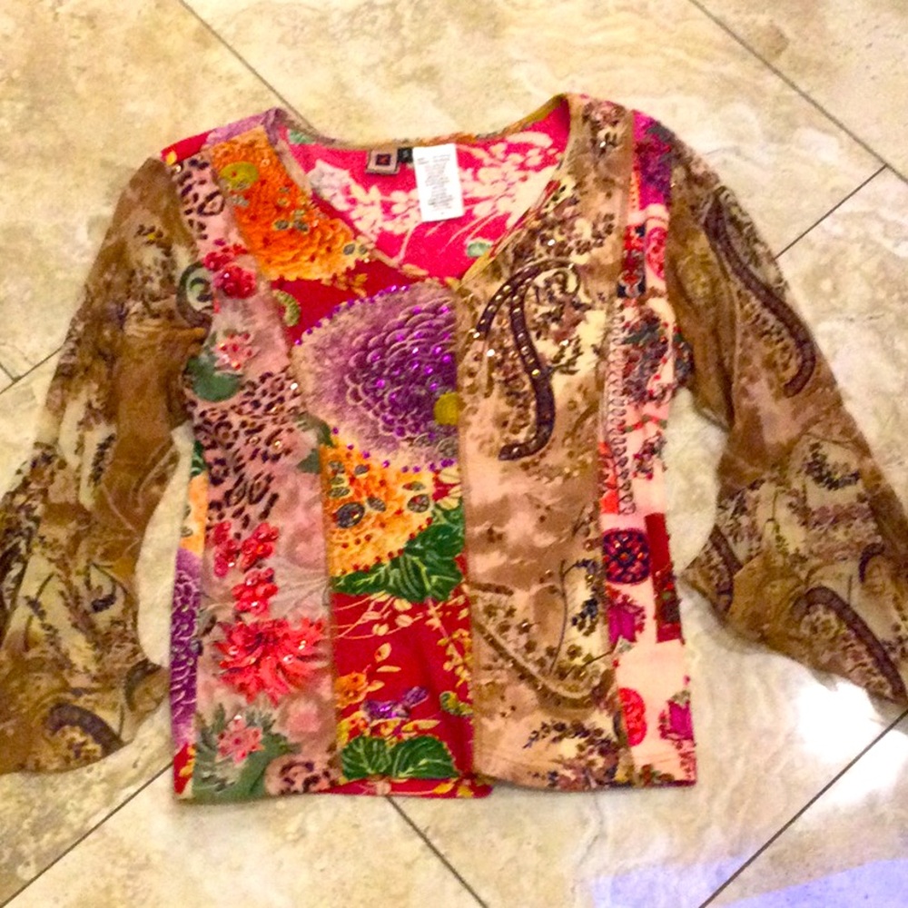 Forbidden embellished ladies top